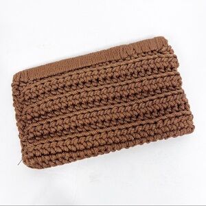 Boho Knitted hand held clutch with hinged metal closure